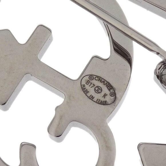 Chanel Brooch Pin Rhinestone Silver Red B17K 196462 - Picture 4 of 4